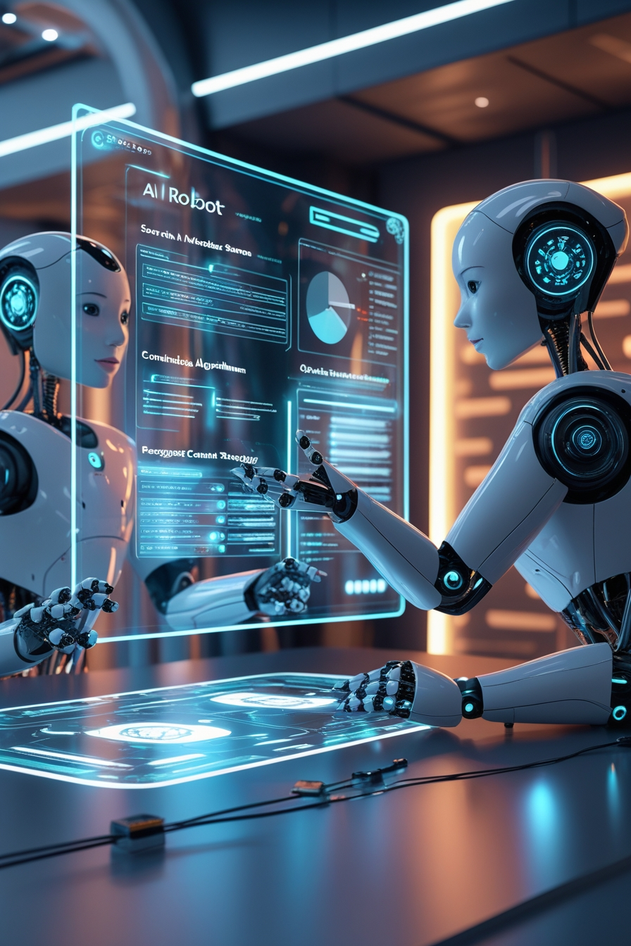 ai in seo<br />
Innovative AI marketing collaboration: Robots working alongside human marketers for SEO excellence