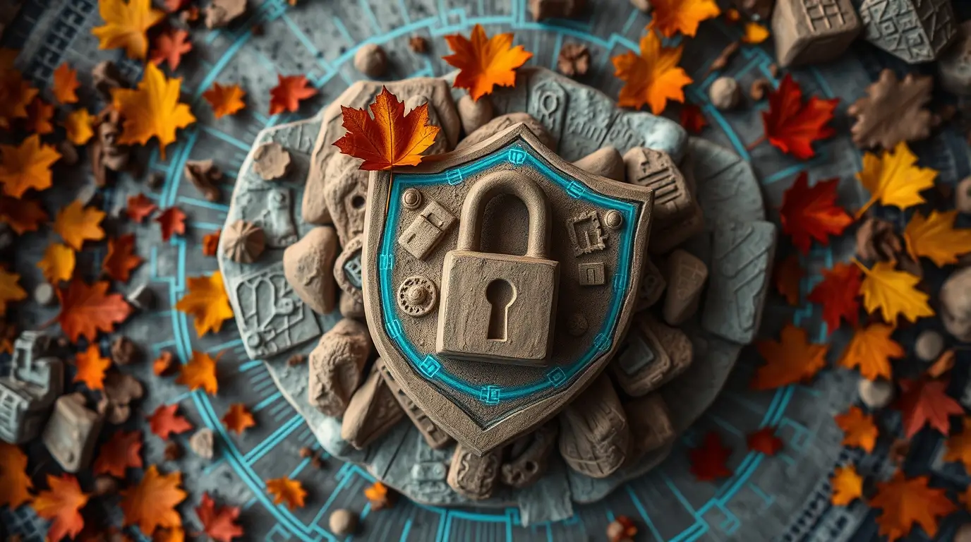 Futuristic AI security interface with encrypted data protection and zero-knowledge encryption system